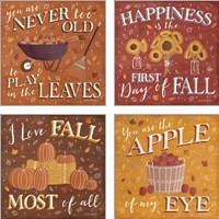 Framed 'Autumn Enchantment 4 Piece Art Print Set' border=