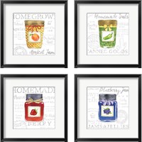 Framed 'Canning Kitchen 4 Piece Framed Art Print Set' border=