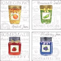 Framed 'Canning Kitchen 4 Piece Art Print Set' border=