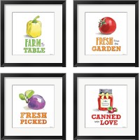 Framed 'Fresh From the Garden 4 Piece Framed Art Print Set' border=