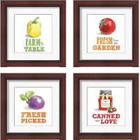 Framed 'Fresh From the Garden 4 Piece Framed Art Print Set' border=