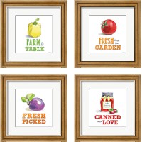 Framed 'Fresh From the Garden 4 Piece Framed Art Print Set' border=
