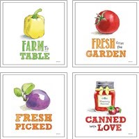 Framed 'Fresh From the Garden 4 Piece Art Print Set' border=