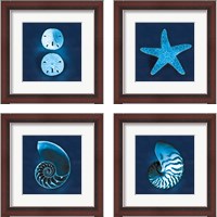 Framed 'Cyanotype Sea 4 Piece Framed Art Print Set' border=