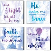 Framed 'Words of Faith 4 Piece Canvas Print Set' border=