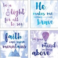 Framed Words of Faith 4 Piece Art Print Set