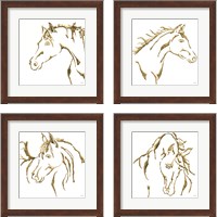 Framed 'Gilded Horse 4 Piece Framed Art Print Set' border=