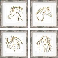 Framed Gilded Horse 4 Piece Framed Art Print Set
