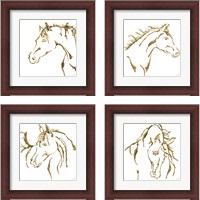 Framed Gilded Horse 4 Piece Framed Art Print Set