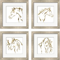 Framed Gilded Horse 4 Piece Framed Art Print Set