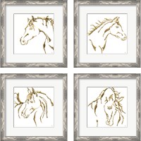 Framed 'Gilded Horse 4 Piece Framed Art Print Set' border=