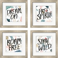 Framed 'April Showers Inspiration 4 Piece Framed Art Print Set' border=