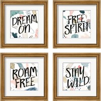 Framed 'April Showers Inspiration 4 Piece Framed Art Print Set' border=