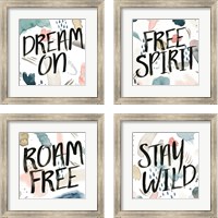 Framed 'April Showers Inspiration 4 Piece Framed Art Print Set' border=