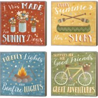 Framed 'Summer Sunshine 4 Piece Canvas Print Set' border=