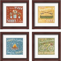 Framed 'Summer Sunshine 4 Piece Framed Art Print Set' border=