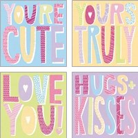 Framed Words of Love 4 Piece Art Print Set