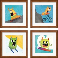 Framed 'Xtreme Monsters 4 Piece Framed Art Print Set' border=