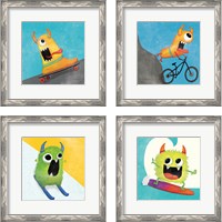 Framed 'Xtreme Monsters 4 Piece Framed Art Print Set' border=
