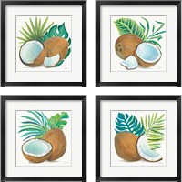 Framed 'Coconut Palm 4 Piece Framed Art Print Set' border=