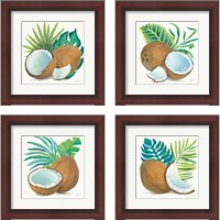 Framed 'Coconut Palm 4 Piece Framed Art Print Set' border=