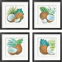 Framed 'Coconut Palm 4 Piece Framed Art Print Set' border=