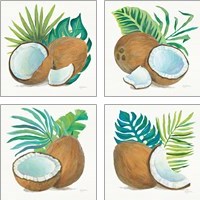 Framed Coconut Palm 4 Piece Art Print Set