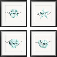 Framed 'Sea Charms 4 Piece Framed Art Print Set' border=