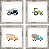 Framed Truck with Paint Texture 4 Piece Framed Art Print Set