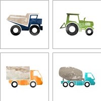 Framed Truck with Paint Texture 4 Piece Art Print Set