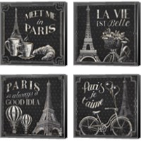 Framed 'Vive Paris 4 Piece Canvas Print Set' border=