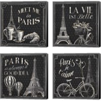 Framed Vive Paris 4 Piece Canvas Print Set