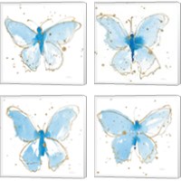 Framed 'Gilded Butterflies 4 Piece Canvas Print Set' border=