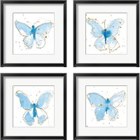 Framed 'Gilded Butterflies 4 Piece Framed Art Print Set' border=