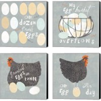 Framed 'Fresh Eggs 4 Piece Canvas Print Set' border=