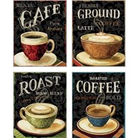 Framed 'Today's Coffee 4 Piece Art Print Set' border=