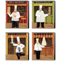 Framed 'Chef's Specialties 4 Piece Canvas Print Set' border=