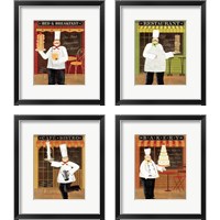 Framed 'Chef's Specialties 4 Piece Framed Art Print Set' border=