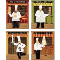 Framed 'Chef's Specialties 4 Piece Art Print Set' border=