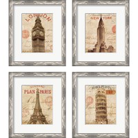 Framed Letter from City 4 Piece Framed Art Print Set