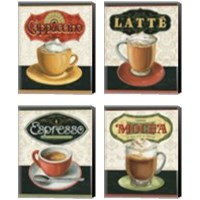 Framed 'Coffee Moment 4 Piece Canvas Print Set' border=