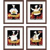 Framed 'Bon Appetit 4 Piece Framed Art Print Set' border=