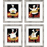 Framed 'Bon Appetit 4 Piece Framed Art Print Set' border=