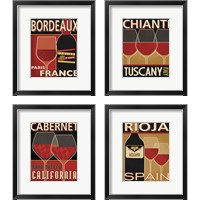 Framed Wine Selection 4 Piece Framed Art Print Set
