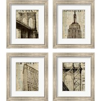 Framed 'Vintage NY 4 Piece Framed Art Print Set' border=