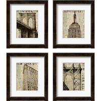 Framed 'Vintage NY 4 Piece Framed Art Print Set' border=