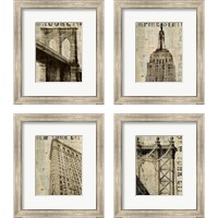 Framed 'Vintage NY 4 Piece Framed Art Print Set' border=