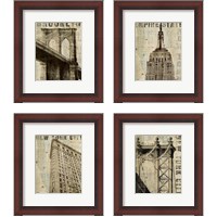 Framed Vintage NY 4 Piece Framed Art Print Set