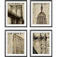 Framed Vintage NY 4 Piece Framed Art Print Set