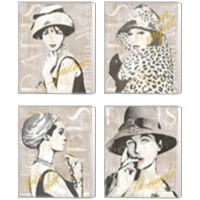 Framed Fashion Week Paris Halftone 4 Piece Canvas Print Set